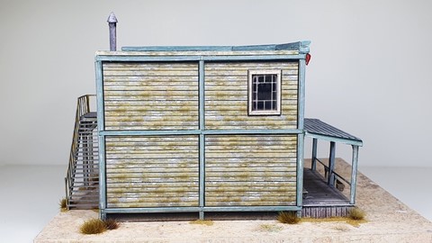 maquette en papier de maison western HO Old Town Saloon