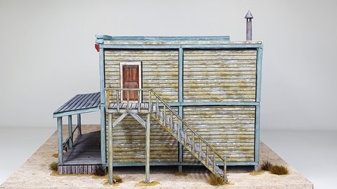 maquette en papier de maison western HO Old Town Saloon